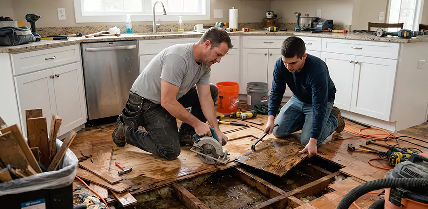 Kitchen Floor Water Damage Repair in Palm Springs